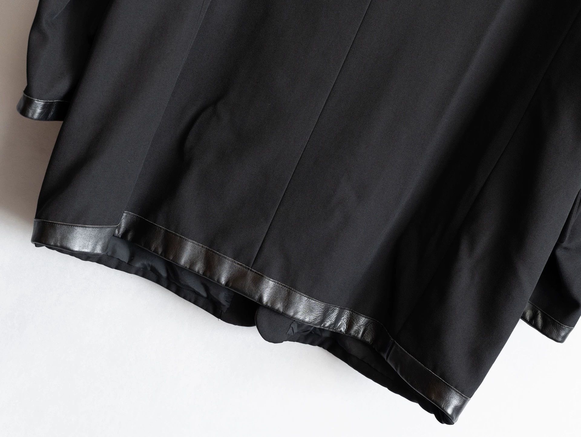 Yohji Yamamoto Yohji Yamamoto 96AW Leather Paneled Wool Jacket Size S Size US S / EU 44-46 / 1 - 8 Thumbnail