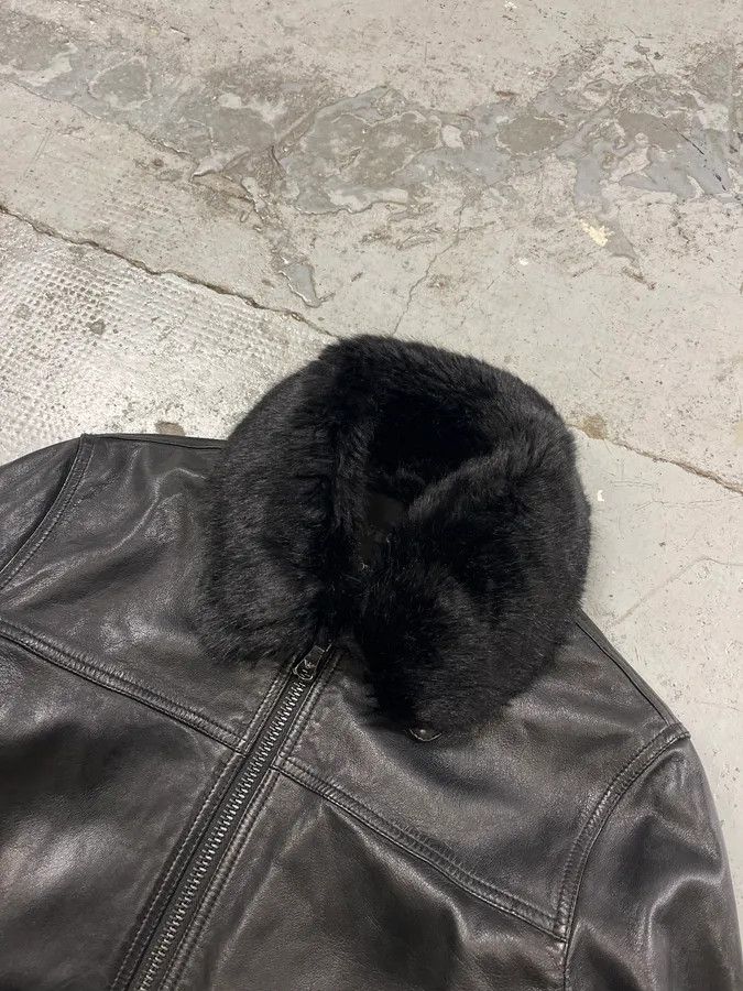 Emporio Armani AW2018 Emporio Armani Fake Fur Collar Black Leather Jacket Size US S / EU 44-46 / 1 - 5 Thumbnail