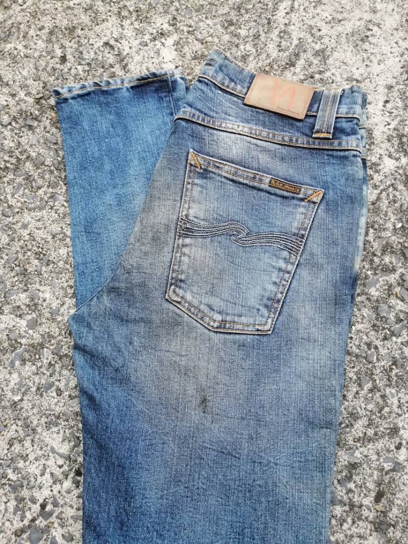 Nudie Jeans Nudie Jeans Lean Dean Dark Light Denim Jeans Size US 31 - 10 Thumbnail