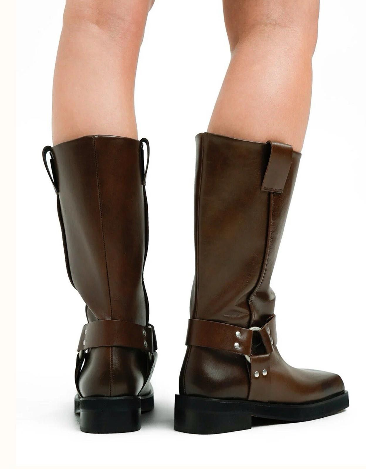 Topshop Topshop Ruby premium leather biker boot brown New UK 3 eu 35 Size US 5 / IT 35 - 3 Thumbnail