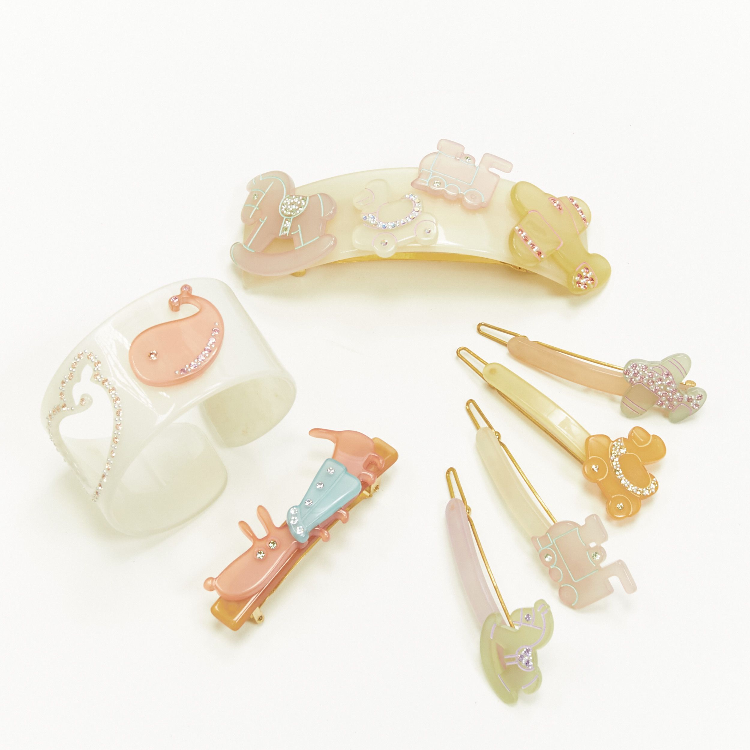 Other CHIC & MODE Alexandre Zouari crystal horse plane acrylic bangle hair clip X7 Size ONE SIZE - 1 Thumbnail