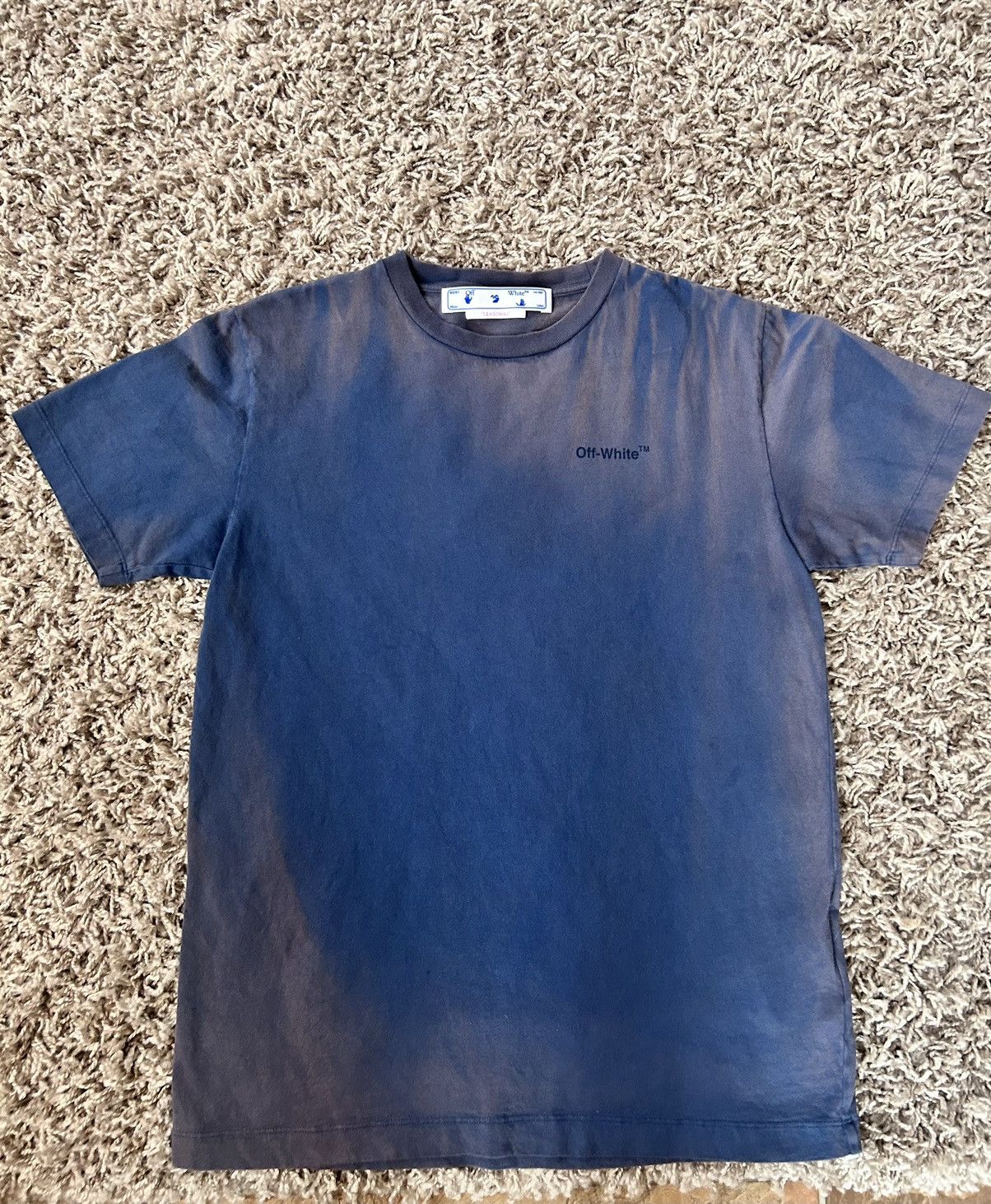 Off-White Off White Navy Brown Fade Tee Size S Size US S / EU 44-46 / 1 - 1 Thumbnail