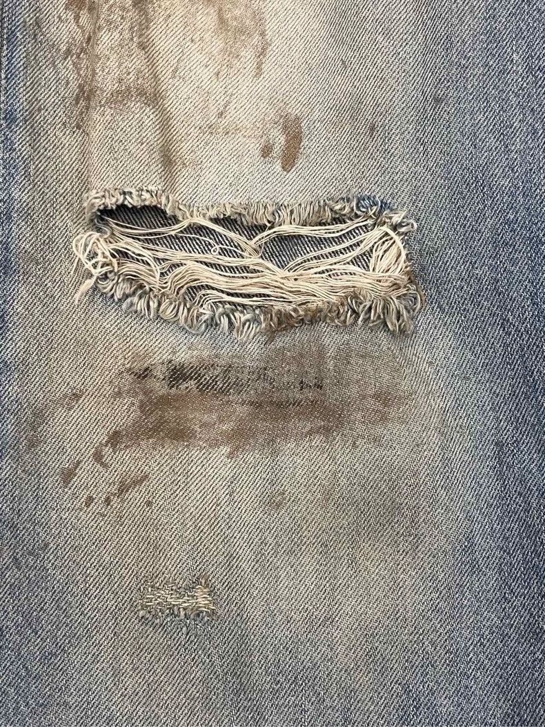Acne Studios Acne Studios 2021M Blue Mud-Dyed Ripped Slightly Flared Jea Size US 32 / EU 48 - 3 Thumbnail
