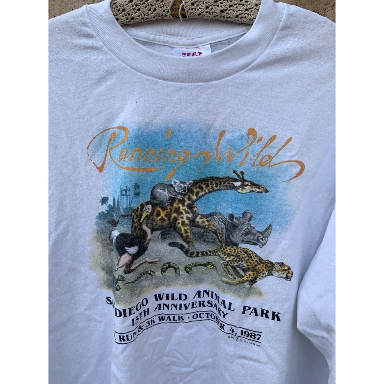 TEE JAYS VINTAGE Running Wild San Diego Wild Animal Park Long Sleeve T Shirt 1980s 80s XL Size US XL / EU 56 / 4 - 3 Thumbnail