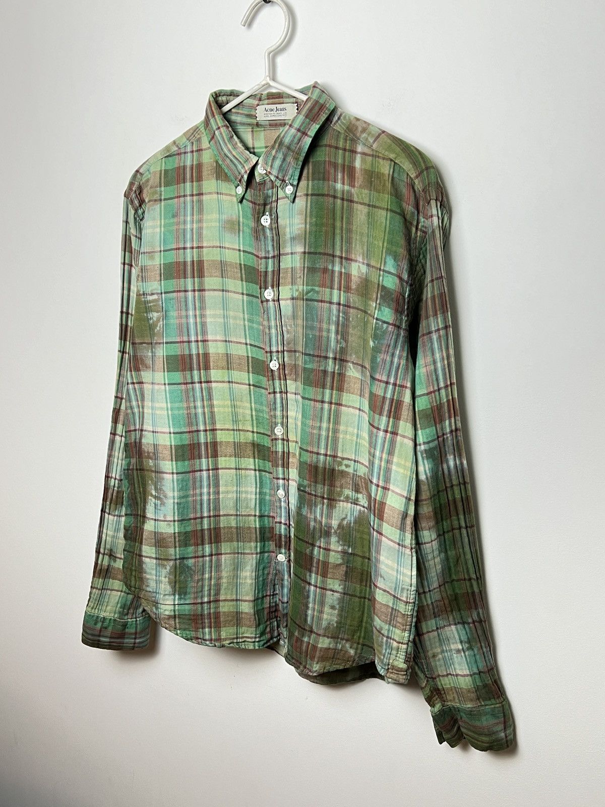 Acne Studios acne vintage travis plaid flannel shirt bleached tie dye y2k Size US M / EU 48-50 / 2 - 3 Thumbnail