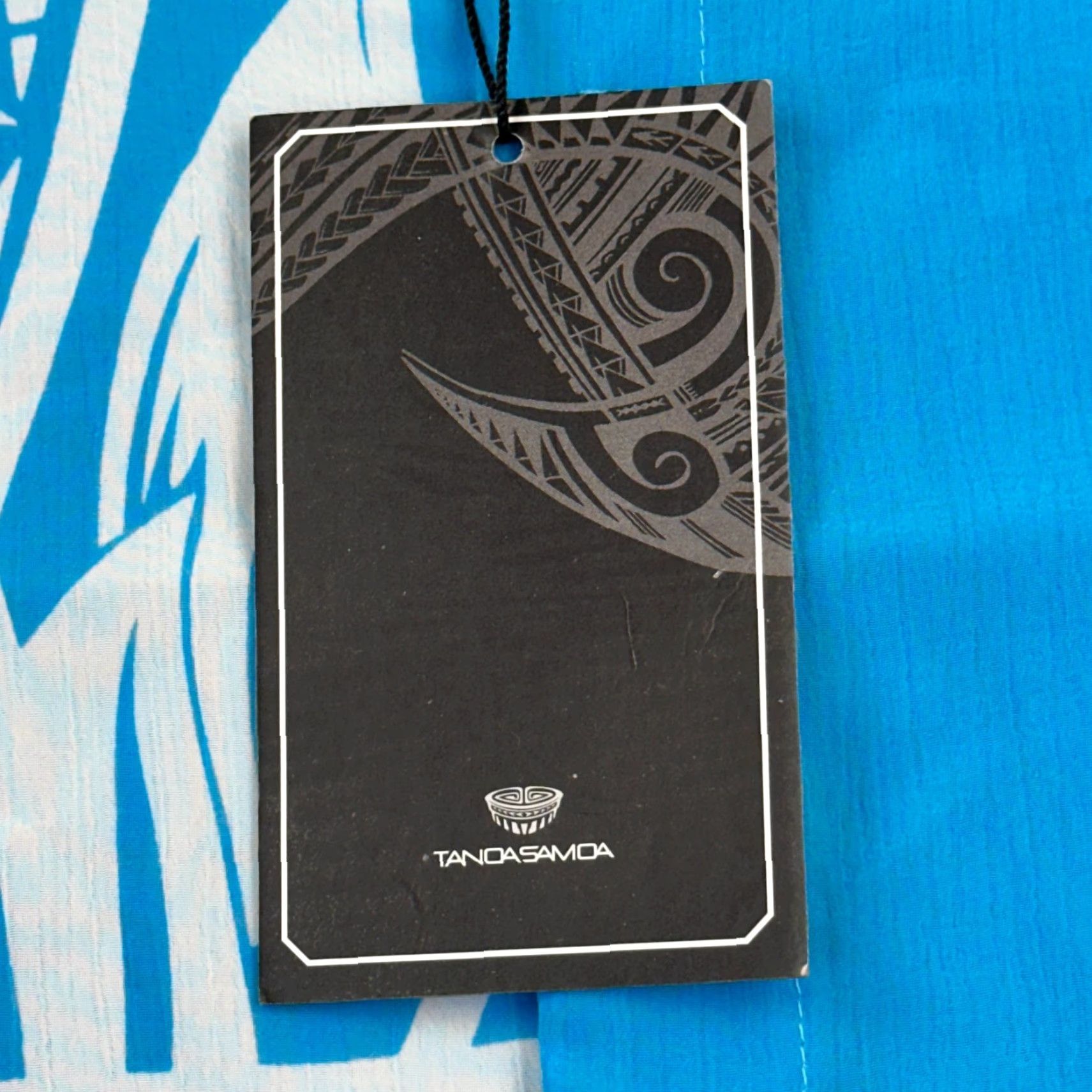 Vintage Tanoa Samoa Shirt Mens Small Blue Polynesian Aloha Button Up Tribal Design NWT Size US S / EU 44-46 / 1 - 3 Thumbnail