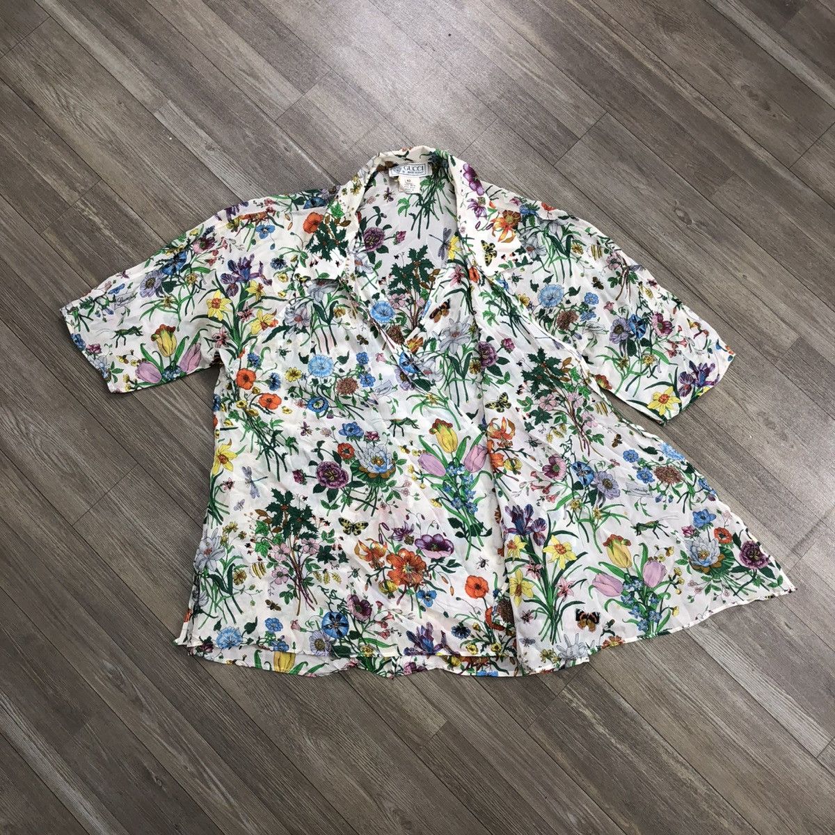 Gucci 1970s Gucci Silk Floral Old Pattern Blouse Italian Designer Size US S / EU 44-46 / 1 - 2 Thumbnail