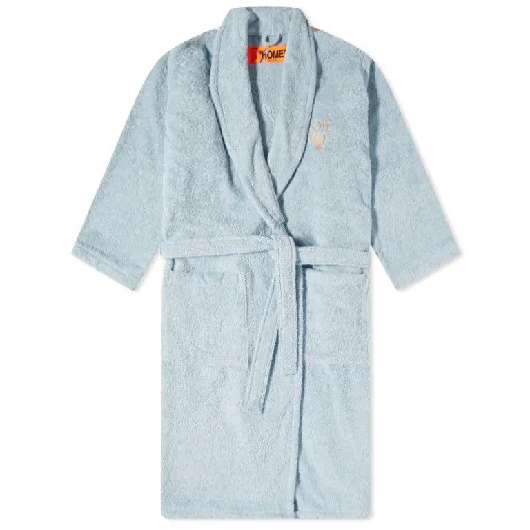 Off-White o1gr1nt0425 Arrow Leaves Bathrobe in Baby Blue Size US M / EU 48-50 / 2 - 1 Thumbnail