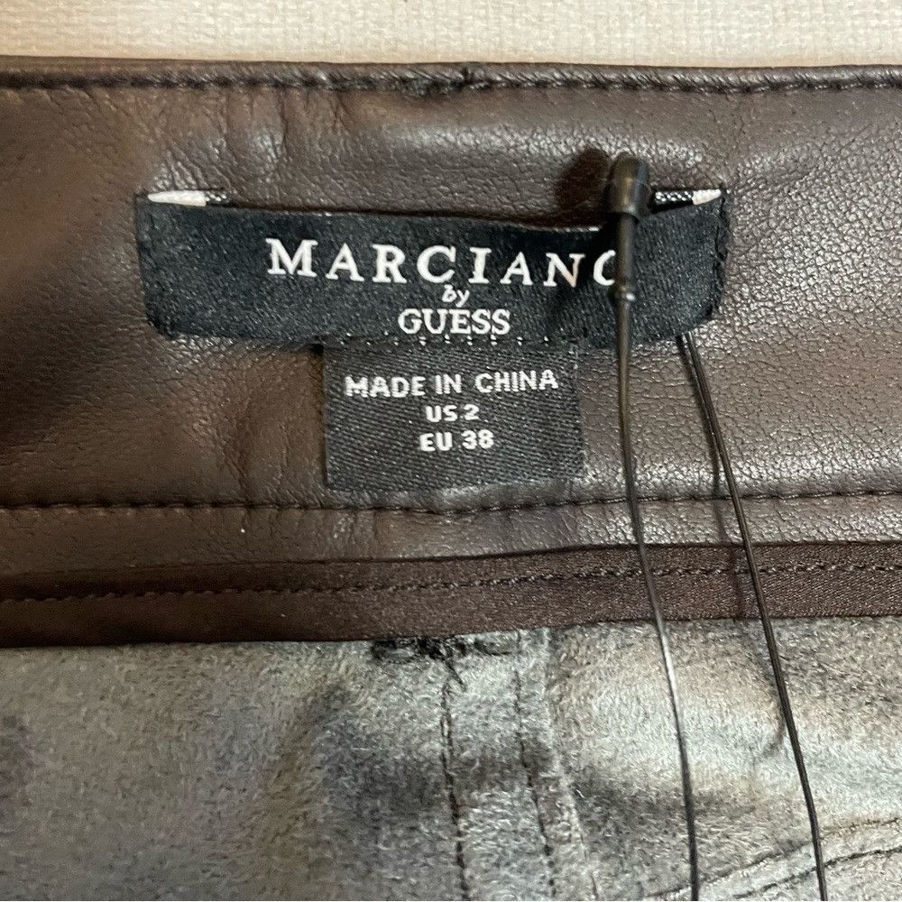 Guess NWT New $200 Guess Marciano Nova Faux-Leather Skinny Brown Size 26" / US 2 / IT 38 - 8 Thumbnail