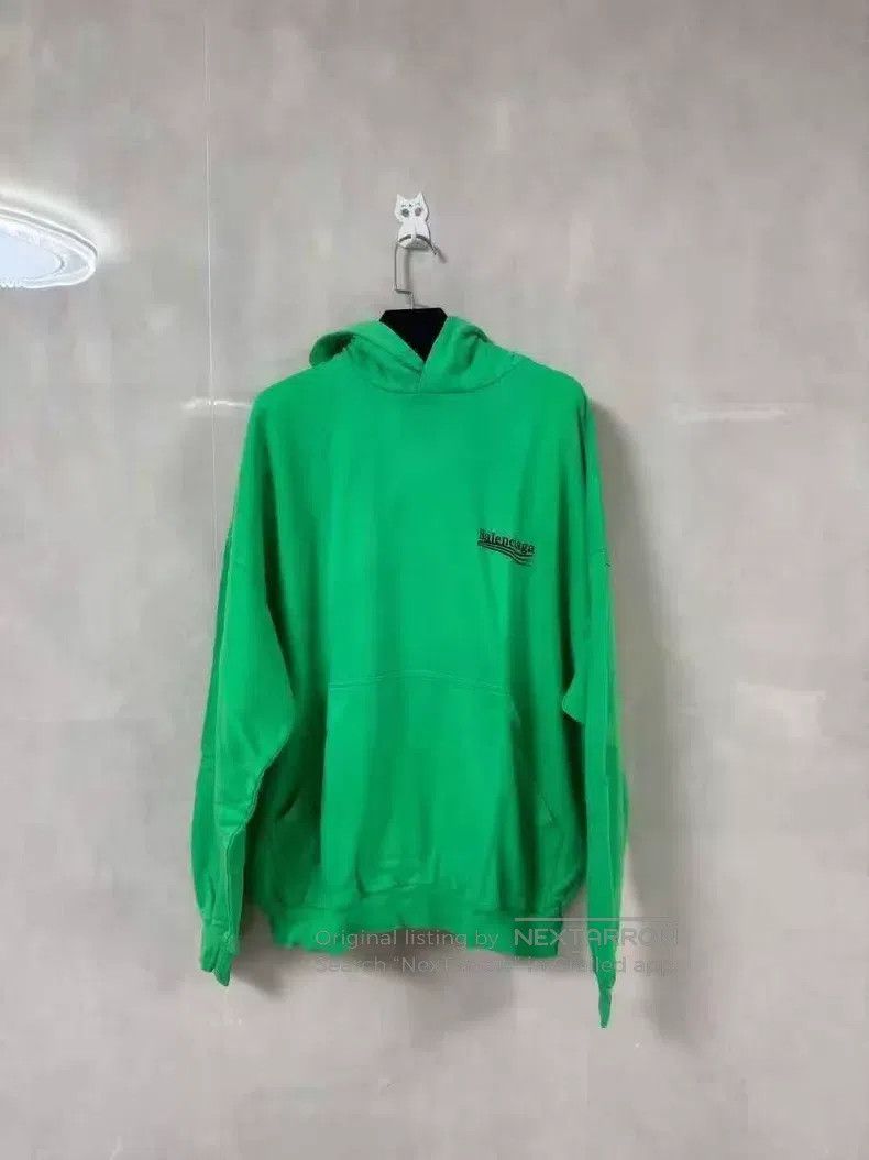 Balenciaga Balenciaga Green Embroidered Coke Logo Printed Hooded Swea Size US S / EU 44-46 / 1 - 1 Thumbnail
