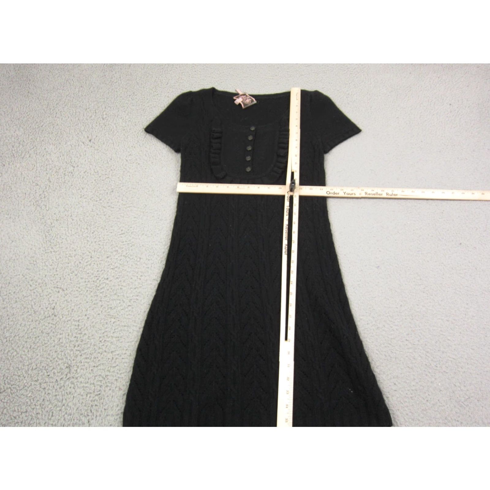 Juicy Couture Juicy Couture Sweater Dress Womens S Black Cashmere Wool Knit A-Line 90s Classic Short Sleeve Crew Neck Pullover Moderate Pilling Mens? Size S / US 4 / IT 40 - 7 Thumbnail