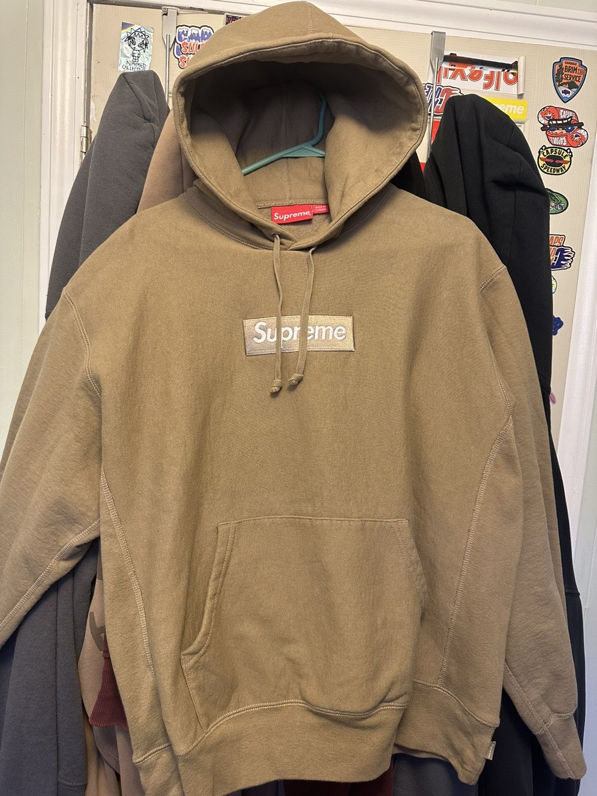 Supreme Supreme Box Logo Dark Sand Hoodie Size US M / EU 48-50 / 2 - 1 Thumbnail