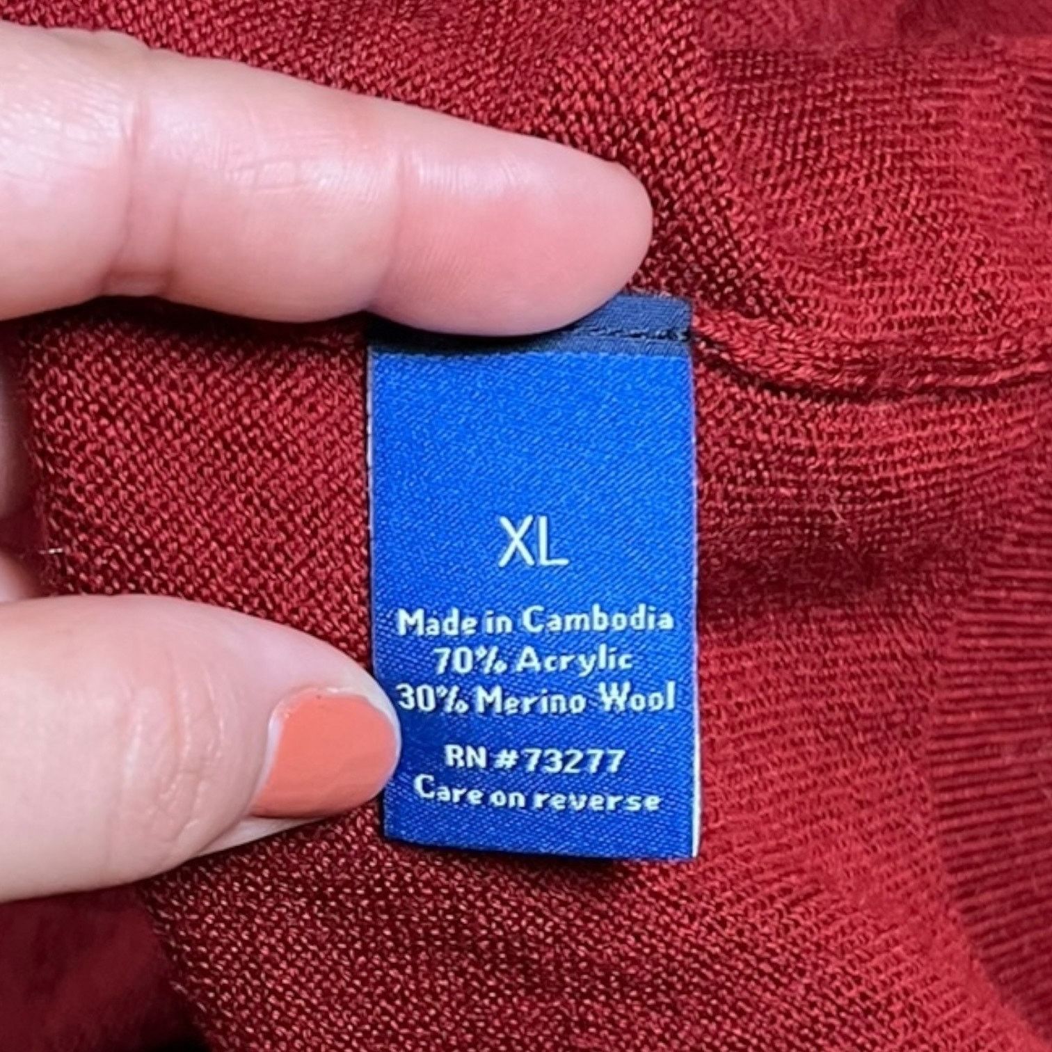 Apt. 9 APT.9 Seriously Soft V Neck Sweater Men's XL Red Merino Wool Size US XL / EU 56 / 4 - 4 Thumbnail