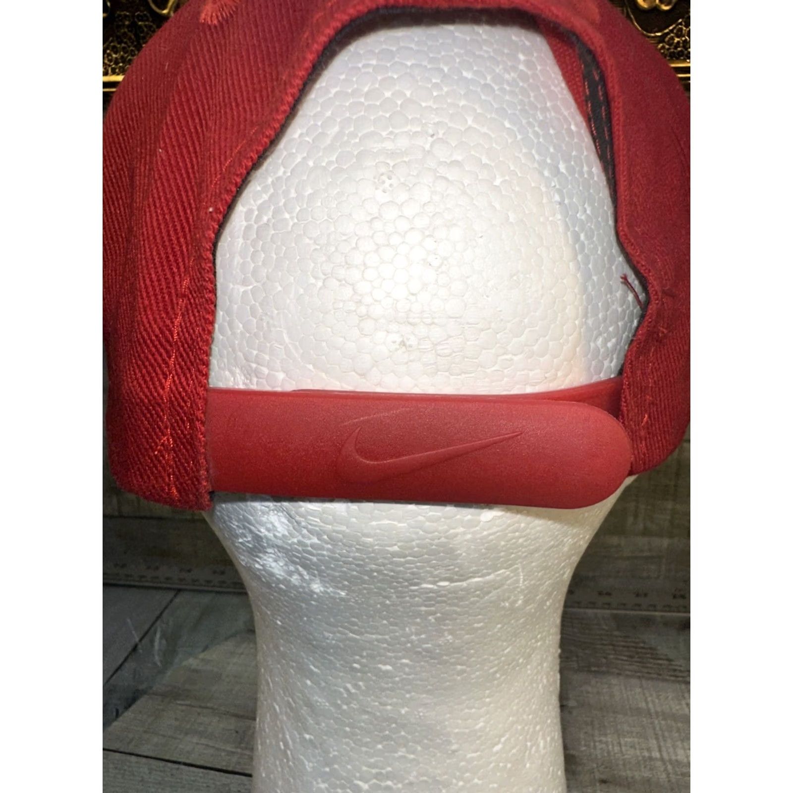 Nike VINTAGE Nike SnapBack Hat Check Logo Red Twill Adjustable 90s Mens Size ONE SIZE - 6 Thumbnail