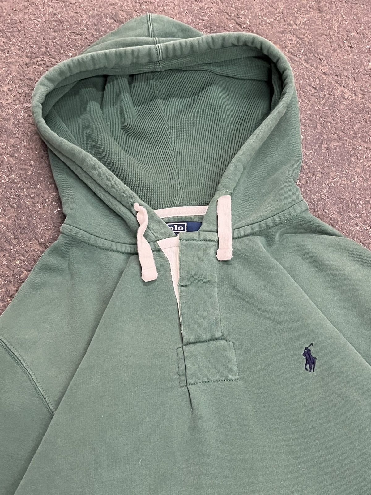 Polo Ralph Lauren × Vintage Polo Ralph Lauren vintage earth tone green thermal hoodie Size US L / EU 52-54 / 3 - 5 Thumbnail