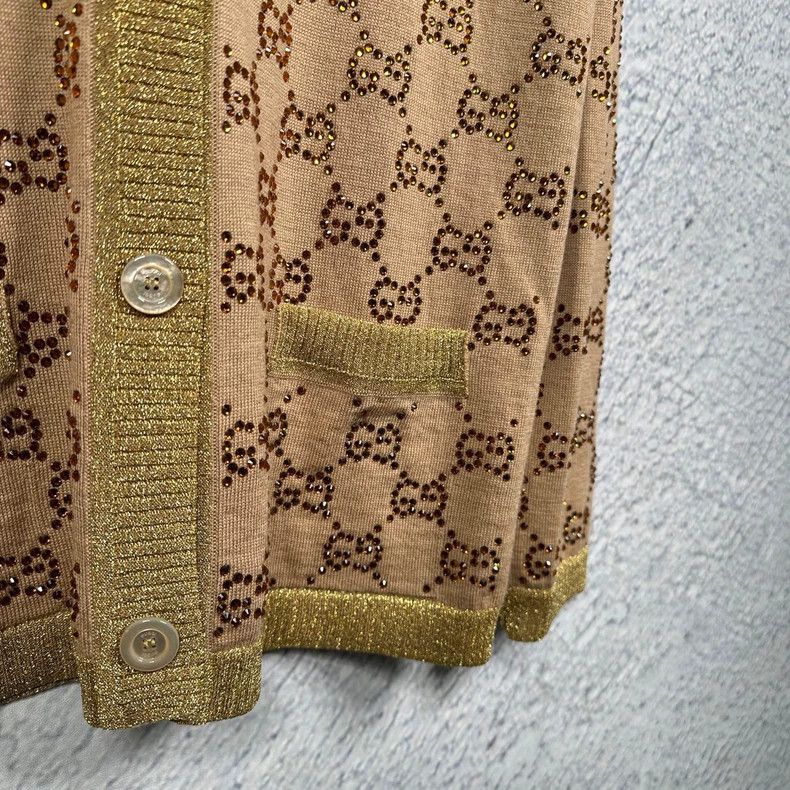 Gucci GucciKhaki gold-rimmed full-printed rhinestone double Glogo Size US S / EU 44-46 / 1 - 3 Thumbnail