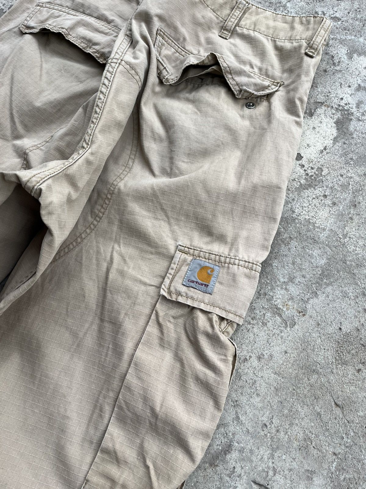 Carhartt × Carhartt Wip 90s Carhartt Double Knee Cargo Faded Distressed Pants Y2K Size US 36 / EU 52 - 4 Thumbnail