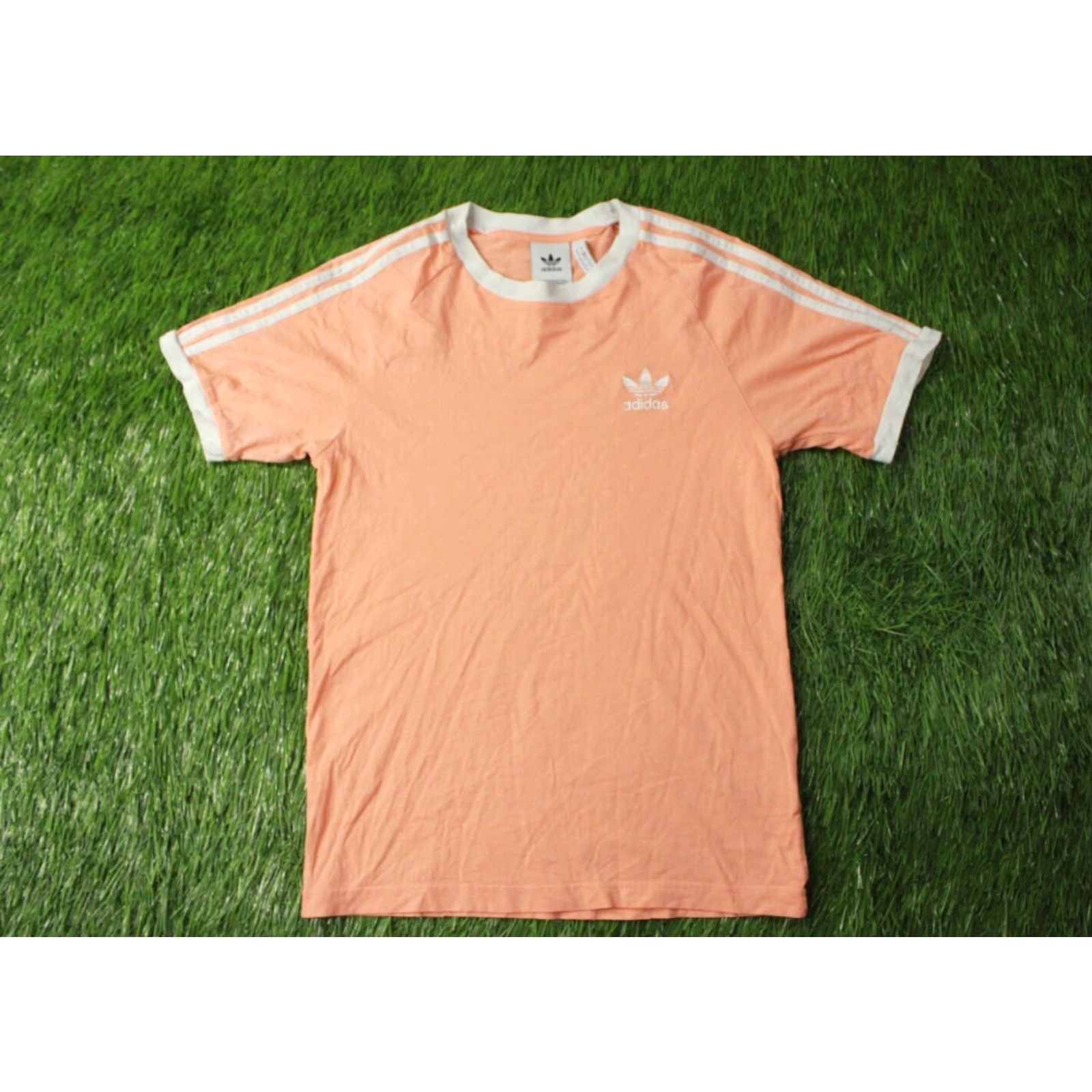 Adidas ADIDAS ORIGINAL Men T-Shirt Short Sleeve Jersey Logo Casual Peach and White 2020 00s 2020 Adult M Size M Mens Clothing Shirt Size US M / EU 48-50 / 2 - 2 Thumbnail