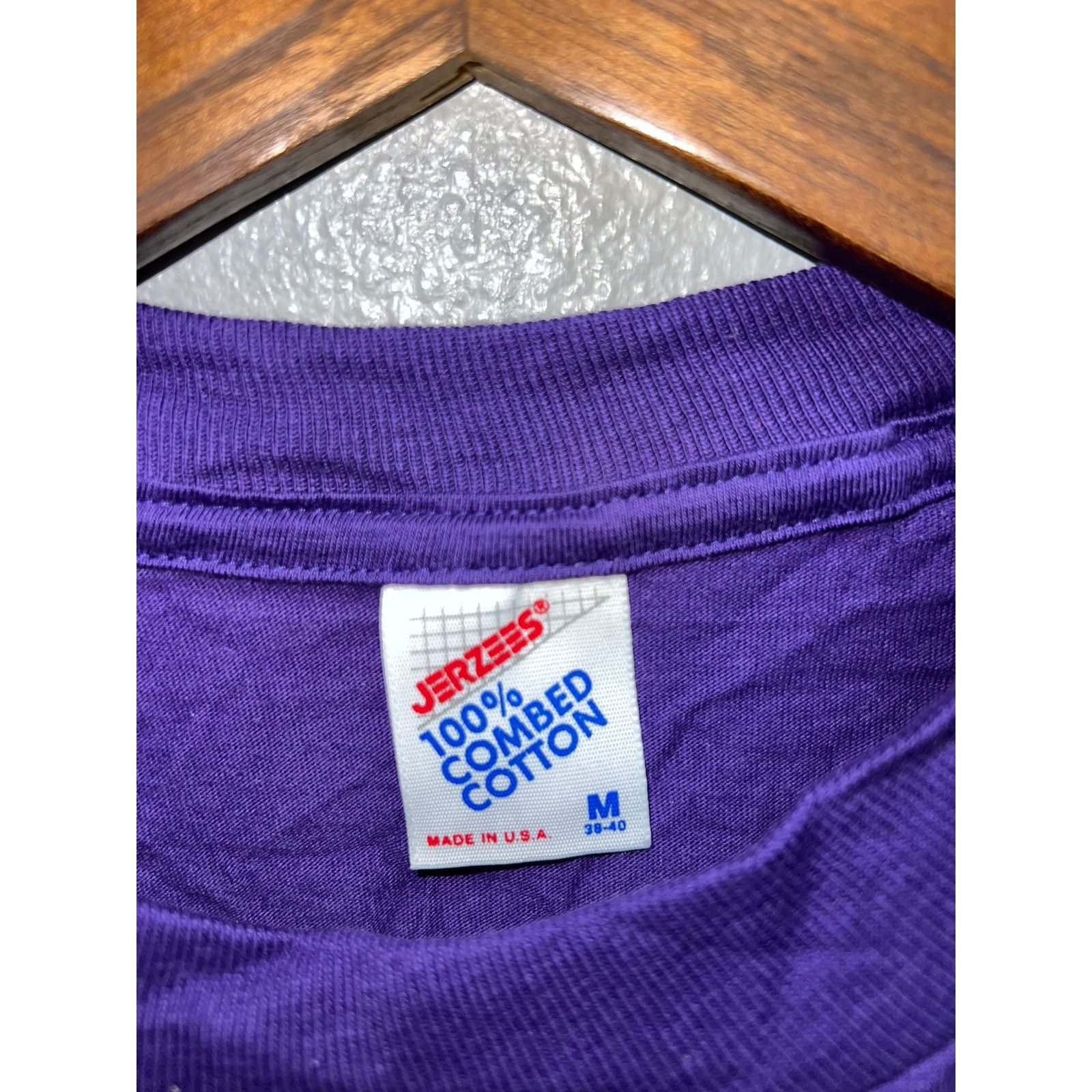 Jerzees 90s Vintage Jerzees 100% Combed Cotton Purple Blank Shirt M Size US M / EU 48-50 / 2 - 4 Thumbnail