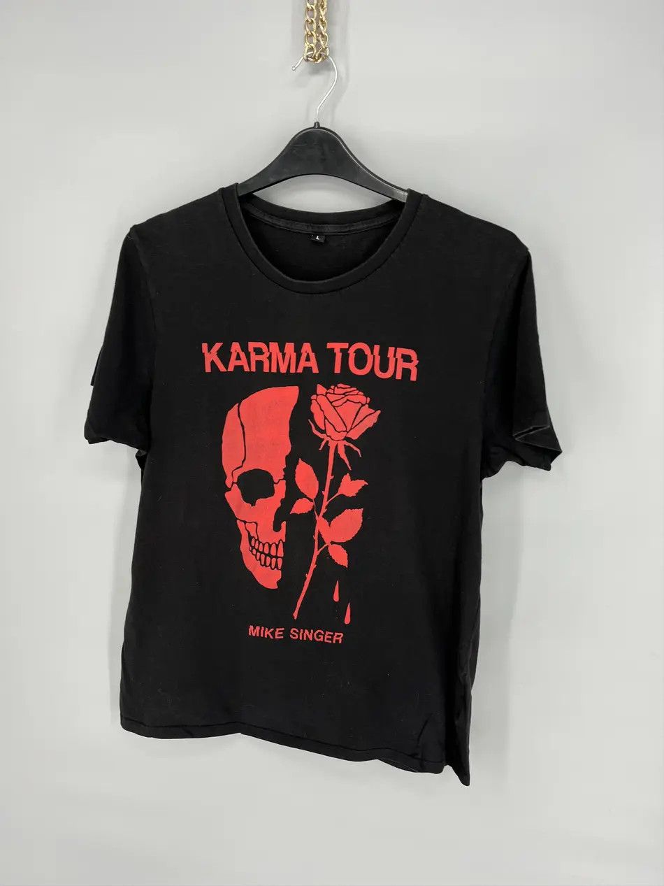 Band Tees × Vintage Vintage Y2K "Mike Singer" Karma Tour Tee "Skull tee" Size US L / EU 52-54 / 3 - 3 Thumbnail