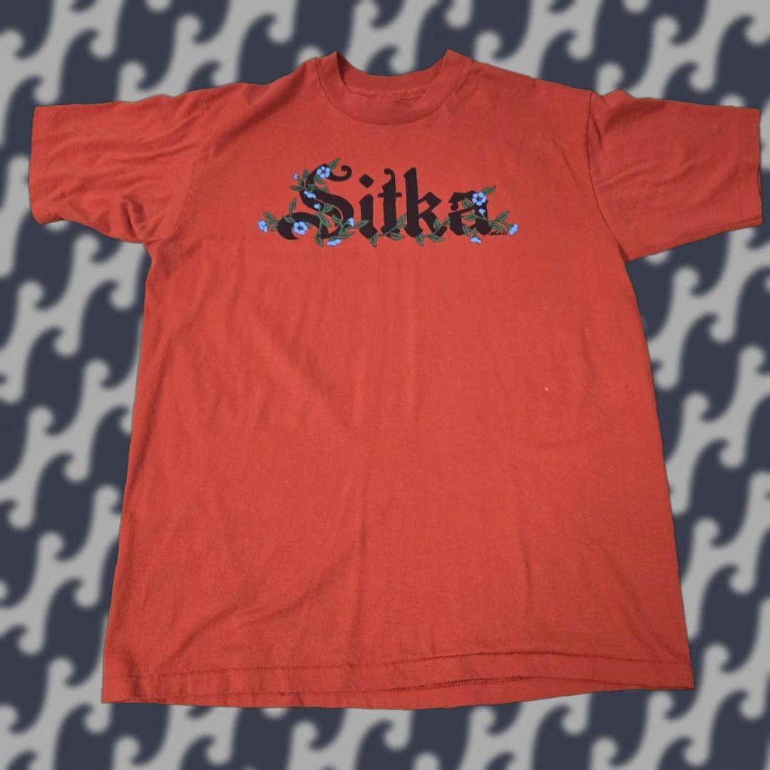 Hanes VINTAGE Sitka Hanes Graphic Shirt Mens Large Orange T-Shirt Crew Neck 50/50 Made USA 80s Size US L / EU 52-54 / 3 - 1 Thumbnail