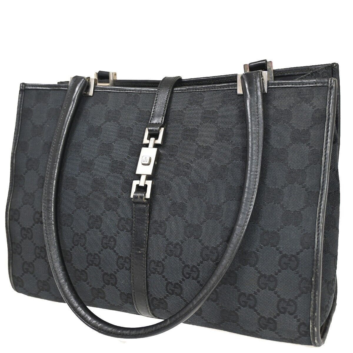 Gucci Jackie Black Canvas Tote Bag (Pre-Owned) Size ONE SIZE - 1 Thumbnail