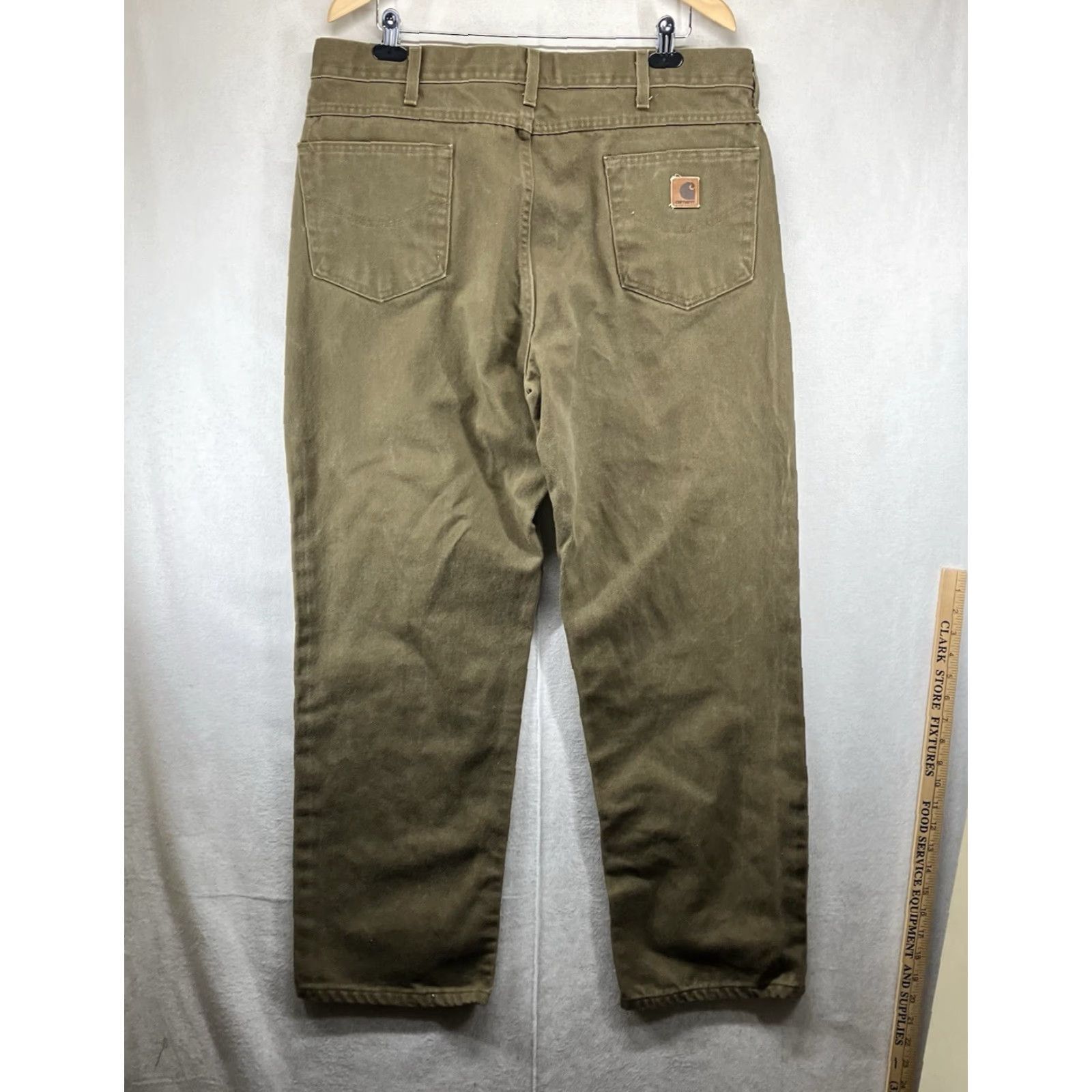 Carhartt VINTAGE Carhartt Pants Mens 40x30 Canvas Olive Workwear 5-Pocket Zipper Carpenter Straight Mens Junior? Size US 40 / EU 56 - 2 Thumbnail