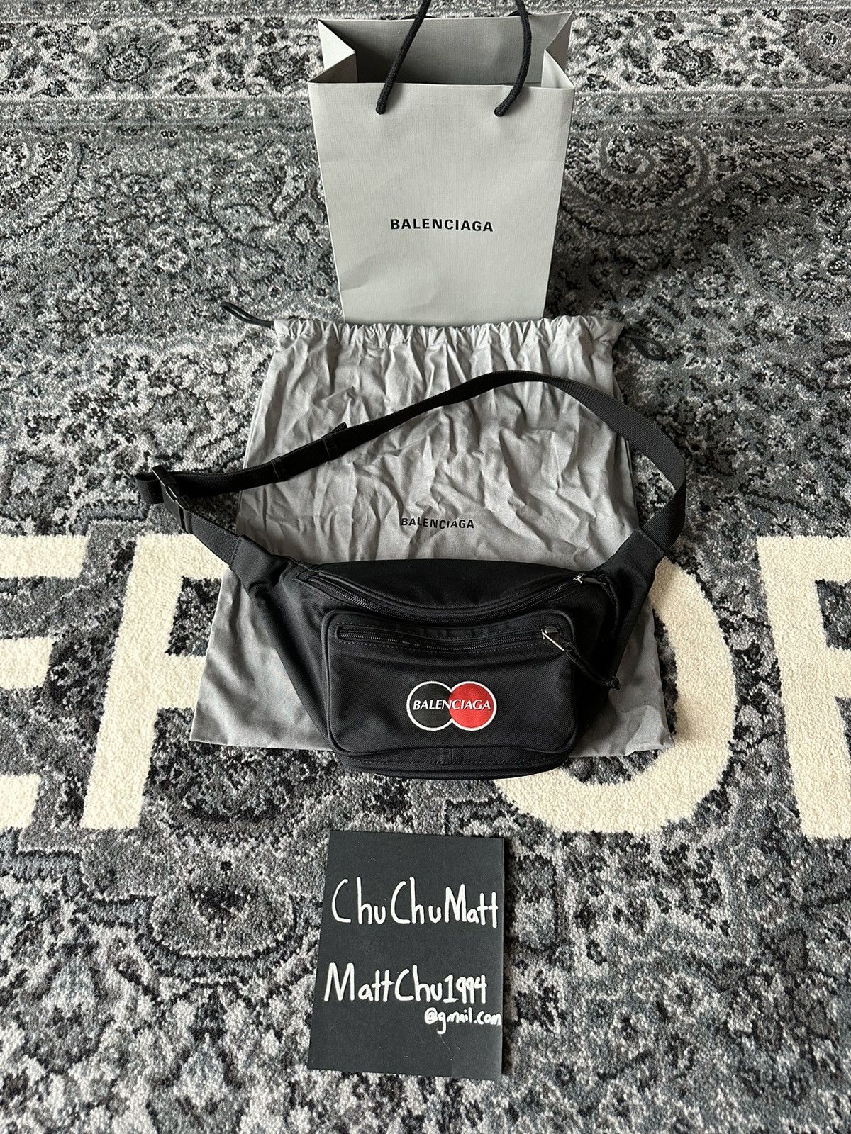 image of Balenciaga Nylon Fanny Pack in Black, Men's