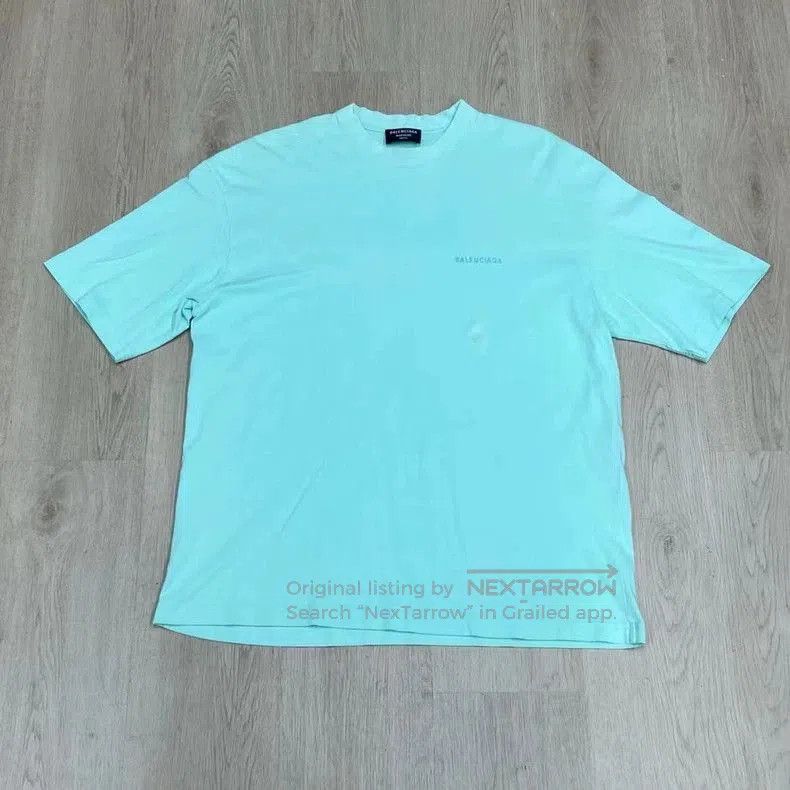 Balenciaga Balenciaga Mint Green Short Sleeve T. Size US L / EU 52-54 / 3 - 1 Thumbnail