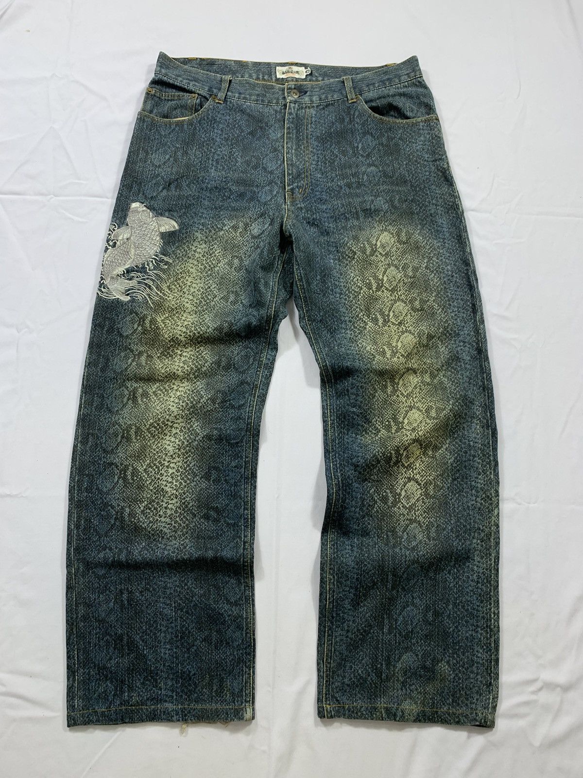 Tornado Mart RARE🔥KARAKURI TAMASHII SNAKE PYTHON DENIM JEANS Size US 38 / EU 54 - 2 Thumbnail