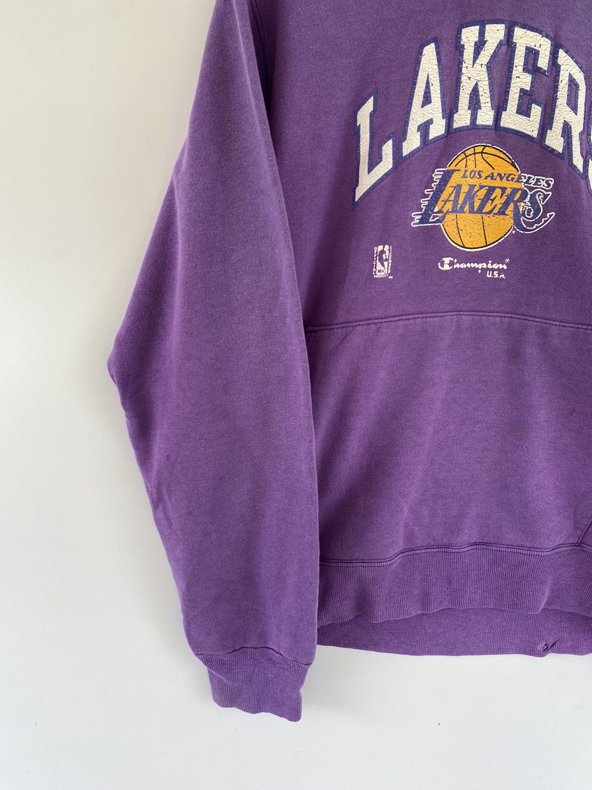 Champion × NBA × Vintage ✅️Vtg Champion Lakers Faded Hoodie Pullover Size US L / EU 52-54 / 3 - 5 Thumbnail