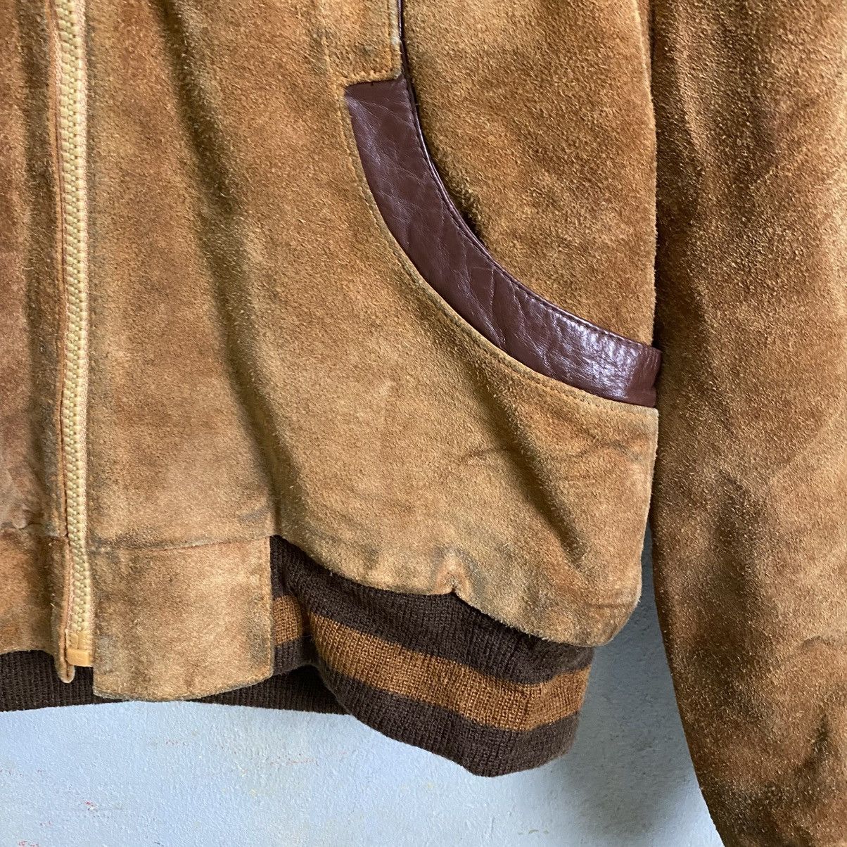 Genuine Leather Vintage 80s Suede leather sherpa hoodie jacket Size US M / EU 48-50 / 2 - 10 Thumbnail