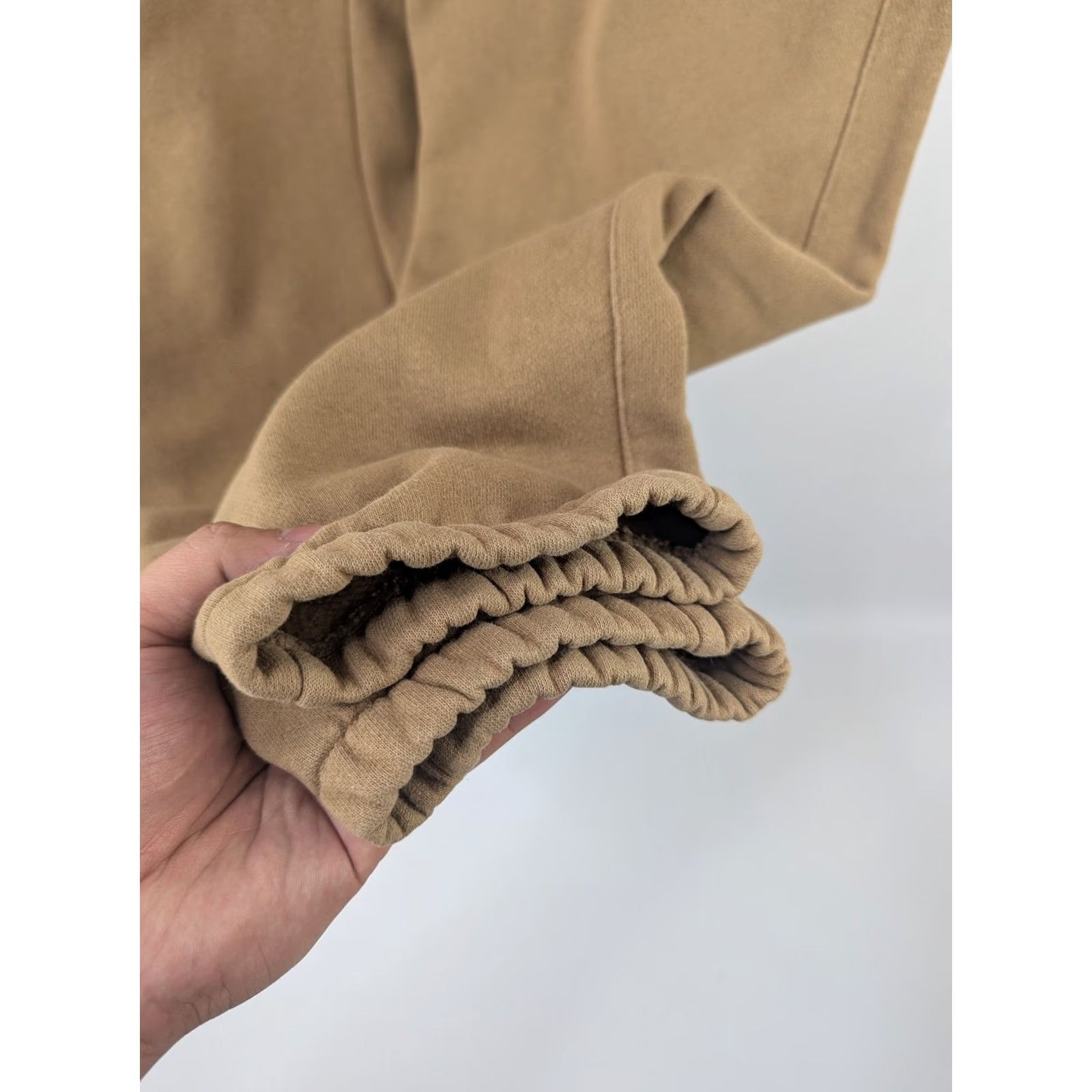 Champion Champion Life Sweatpants Mens Regular Beige Cotton Fleece Tailored 30in Inseam Zipper Drawstring Gym & Training Pants Size US 31 - 4 Thumbnail