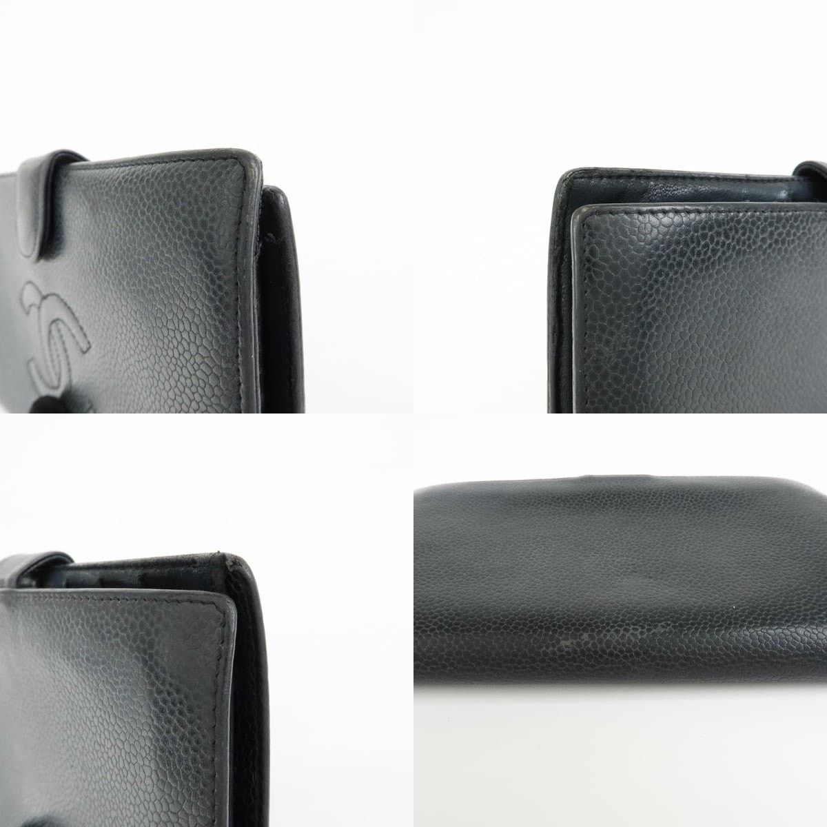 Chanel Chanel CC Logo Caviar Leather Bi-Fold Wallet Black Size ONE SIZE - 5 Thumbnail