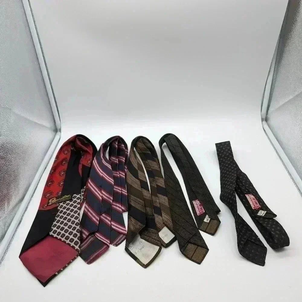 Vintage 5 Black Vintage Ties Mayhoods, Bullock & Jones, Florentino Size ONE SIZE - 2 Thumbnail