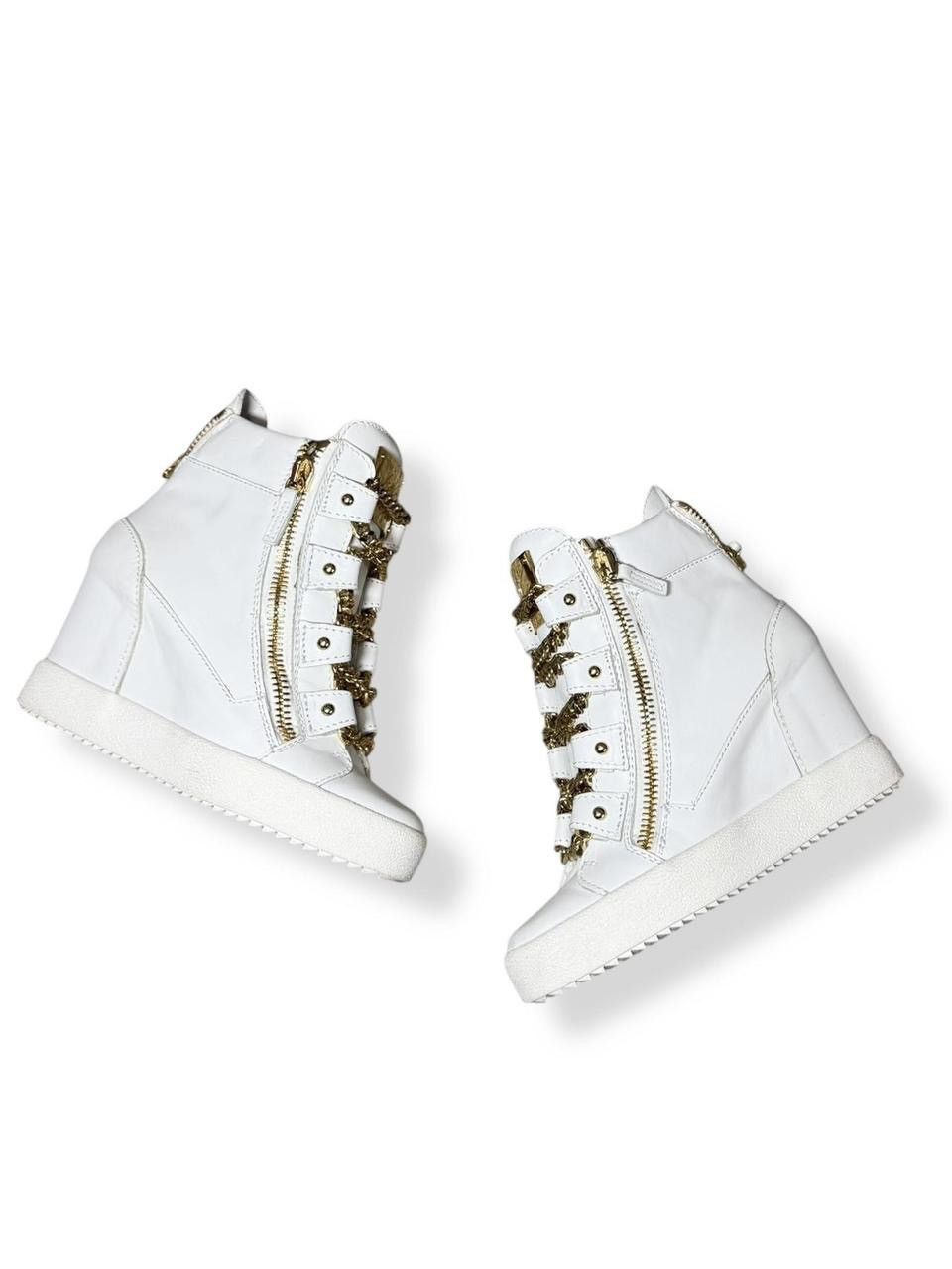 Giuseppe Zanotti Giuseppe Zanotti Gold Chain Design Pump Wedge Sneakers Size US 7.5 / IT 37.5 - 1 Thumbnail
