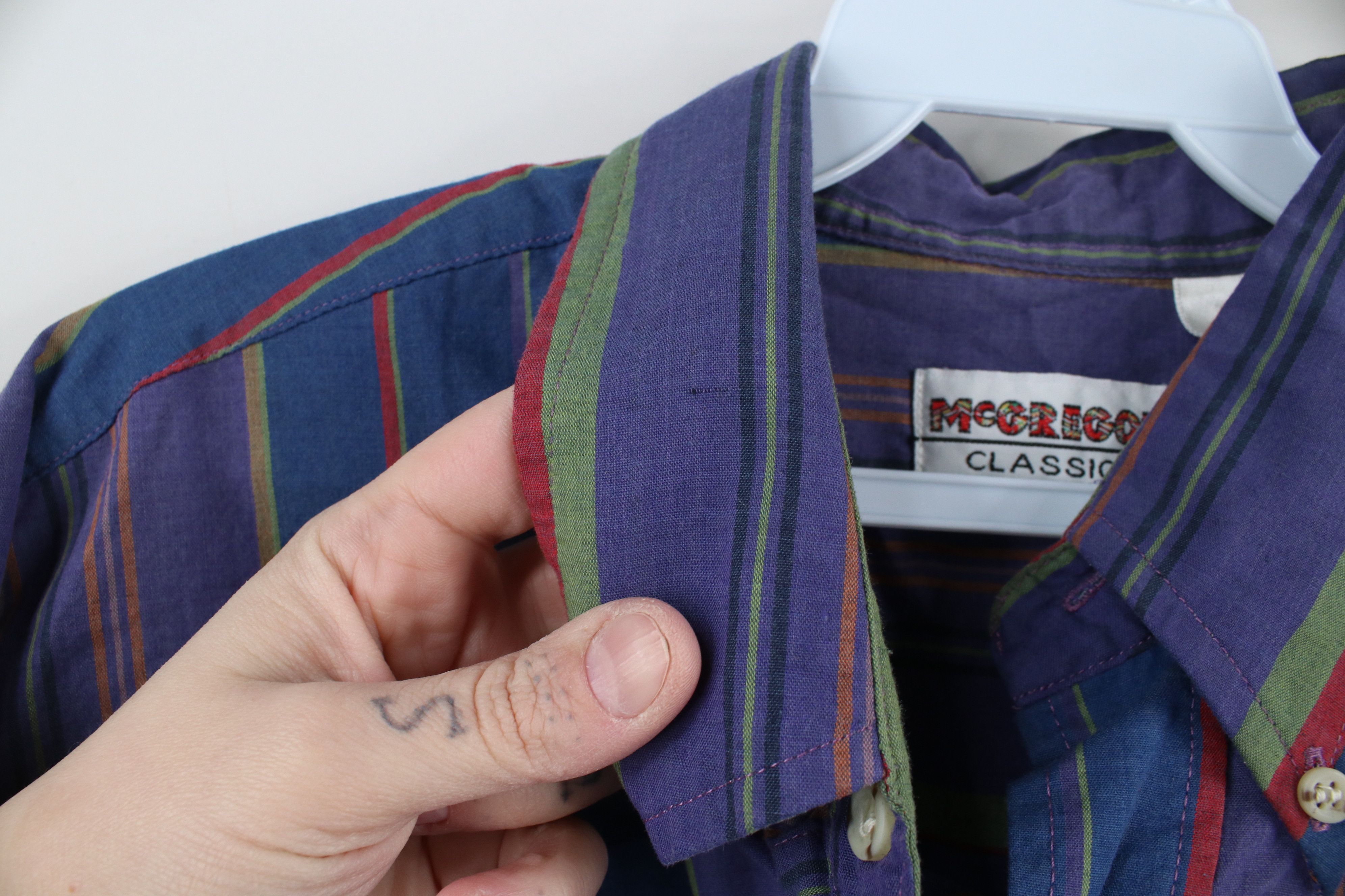 Vintage Vintage 90s Streetwear Block Collared Button Down Shirt Size US L / EU 52-54 / 3 - 6 Thumbnail