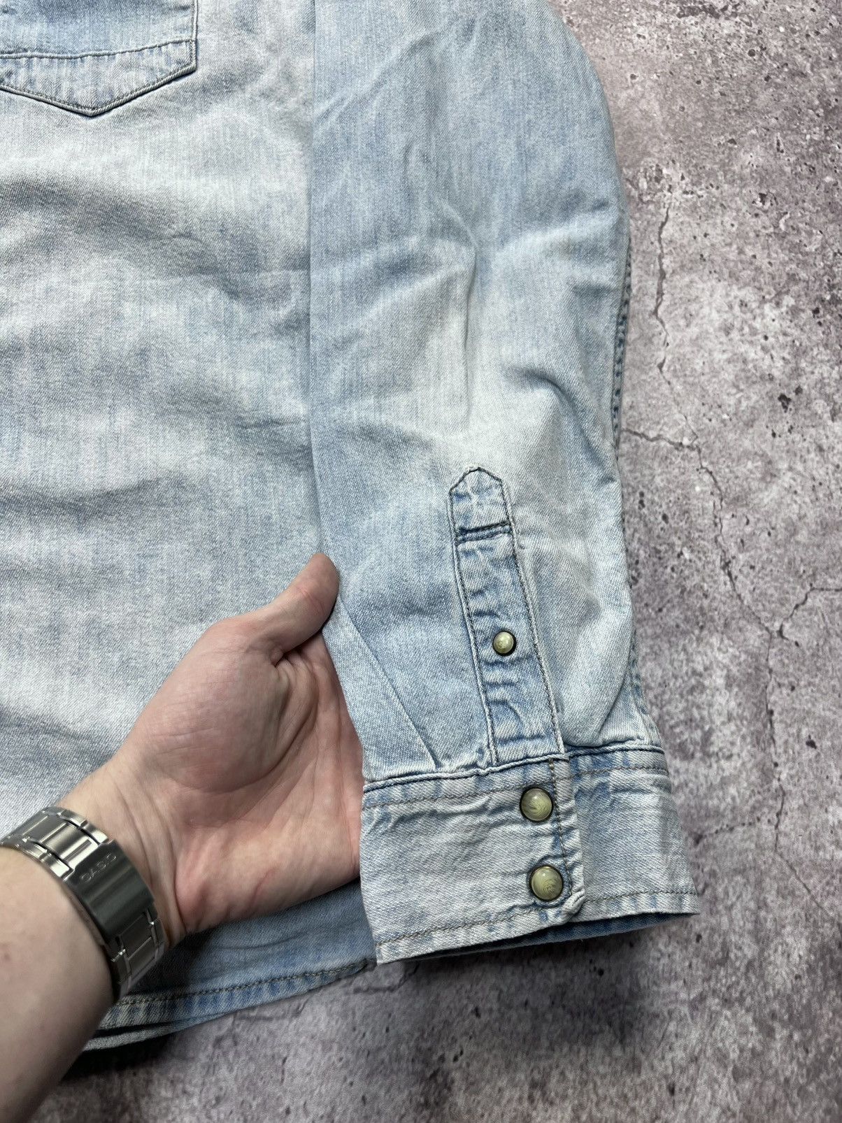 Allsaints Allsaints Vintage Denim Western Snap Labour Shirt y2k jeans Size US XL / EU 56 / 4 - 6 Thumbnail