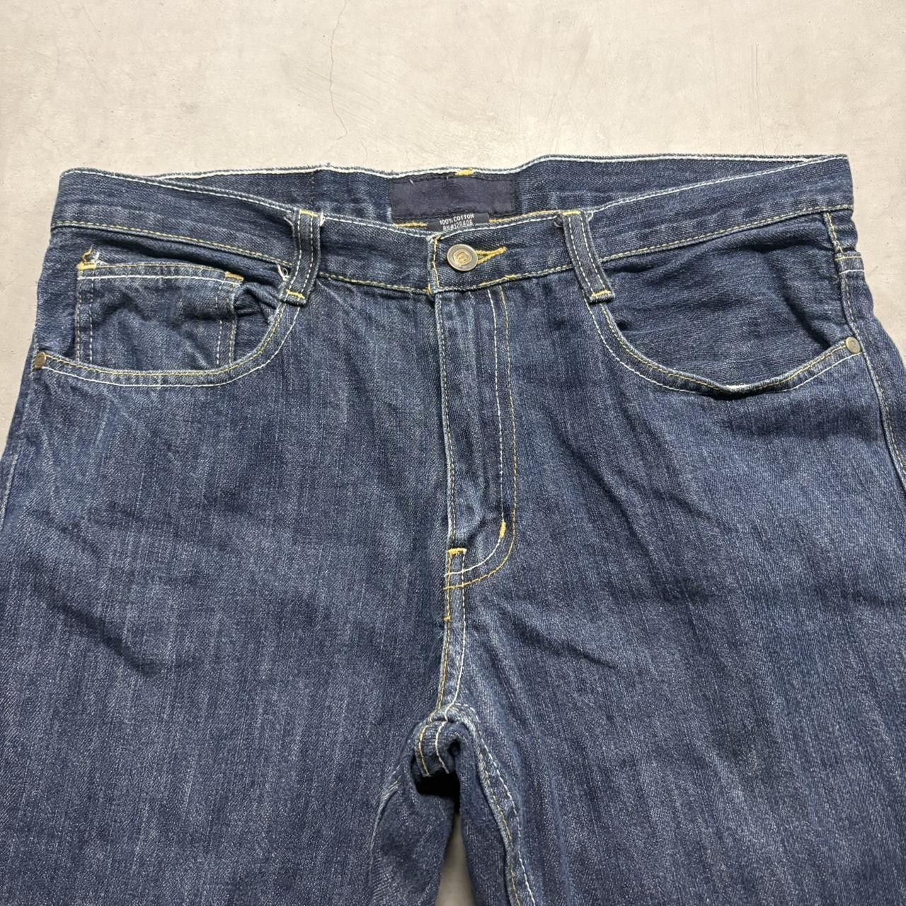 Vintage Crazy Vintage Y2K/2000s Baggy Qruel 90s Y2K Indie Streetwear Dark Blue Wash Denim Jeans! Size US 32 / EU 48 - 2 Thumbnail