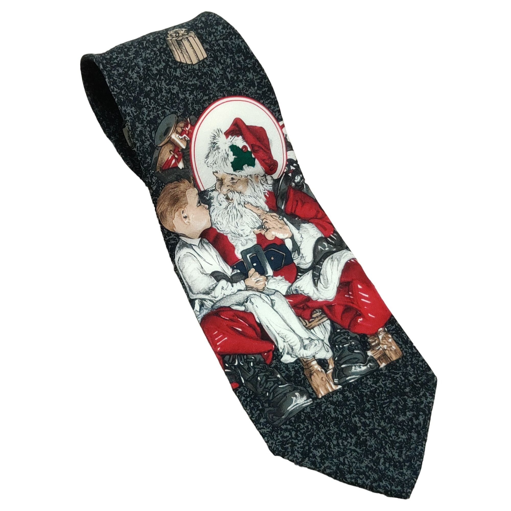 Vintage Vintage Mens Neck Tie Saturday Evening Post 1996 Santa Child Size ONE SIZE - 7 Thumbnail