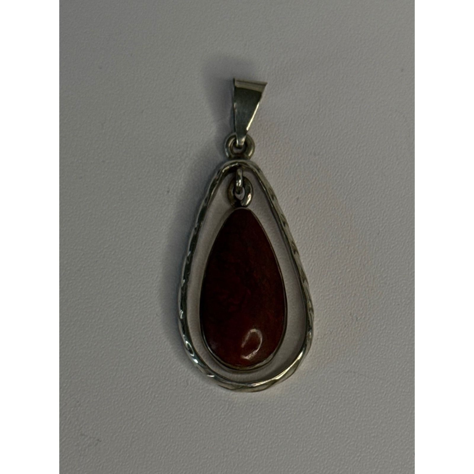 Jewelry VINTAGE 925 STERLING SILVER CARNELIAN PENDANT Size ONE SIZE - 5 Thumbnail