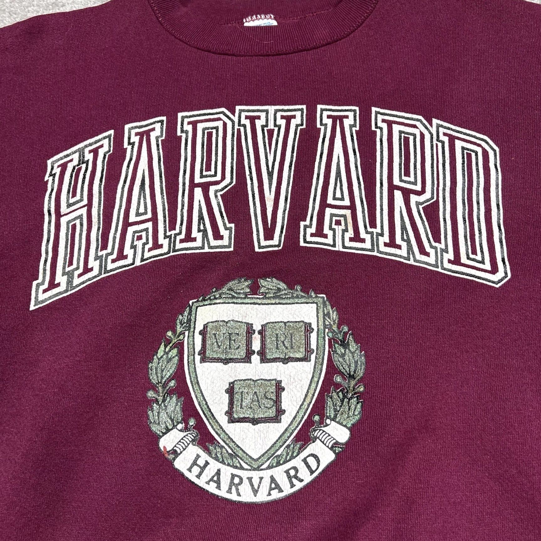 Vintage VINTAGE Discus Athletic Harvard Sweatshirt Adult Large Maroon Crewneck Cotton Blend USA Nike? Size US L / EU 52-54 / 3 - 3 Thumbnail