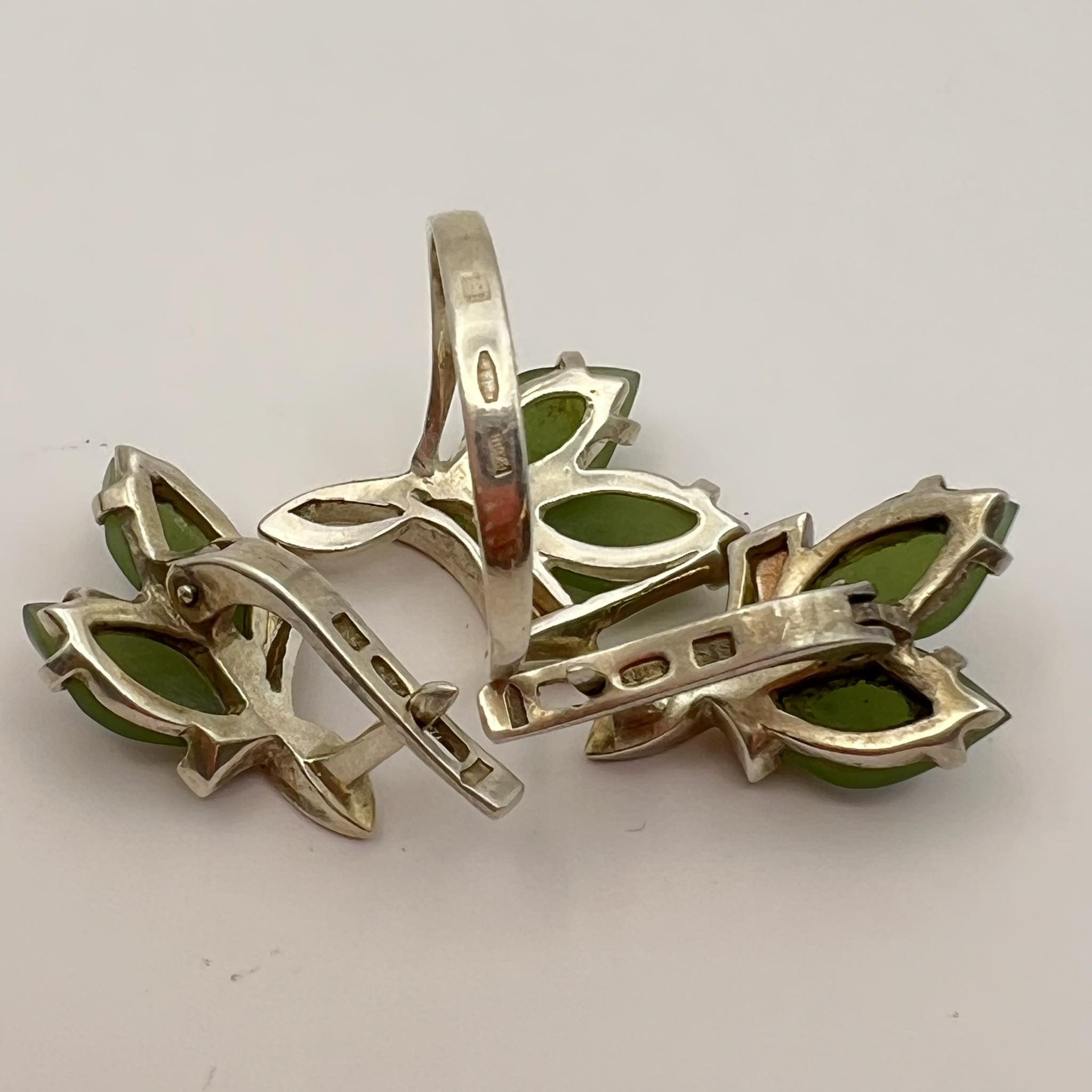 Vintage Vintage Gilt Silver 875 Gold 14K Set Ring Stud Earrings Size ONE SIZE - 7 Thumbnail