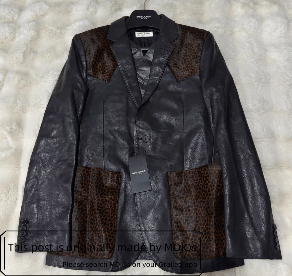 Hedi Slimane × Saint Laurent Paris 15SS Hedi Leopard Suede Trapper