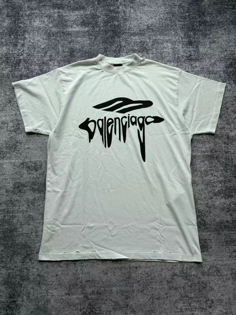 Balenciaga Balenciaga Melted 3B Logo Distressed Tee - dmc Size US XS / EU 42 / 0 - 1 Thumbnail