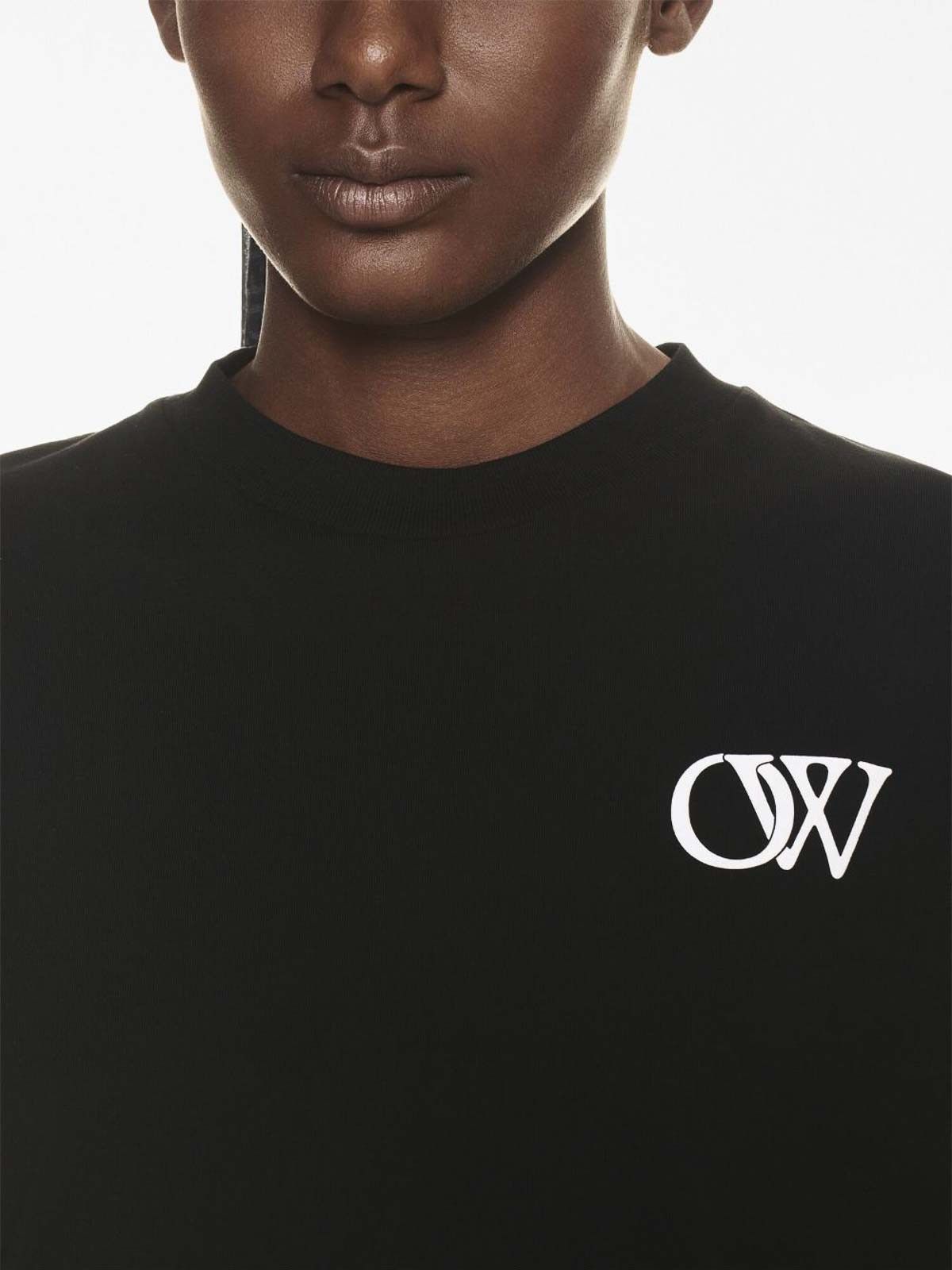 Off-White o1gr1nt0325 Flock OW Basic T-Shirt in Black Size XS / US 0-2 / IT 36-38 - 4 Thumbnail