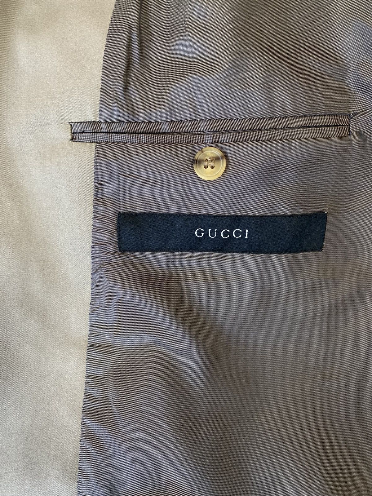 Gucci Gucci Beige Cotton Blend Blazer Jacket, Size:56 Size 54R - 9 Thumbnail