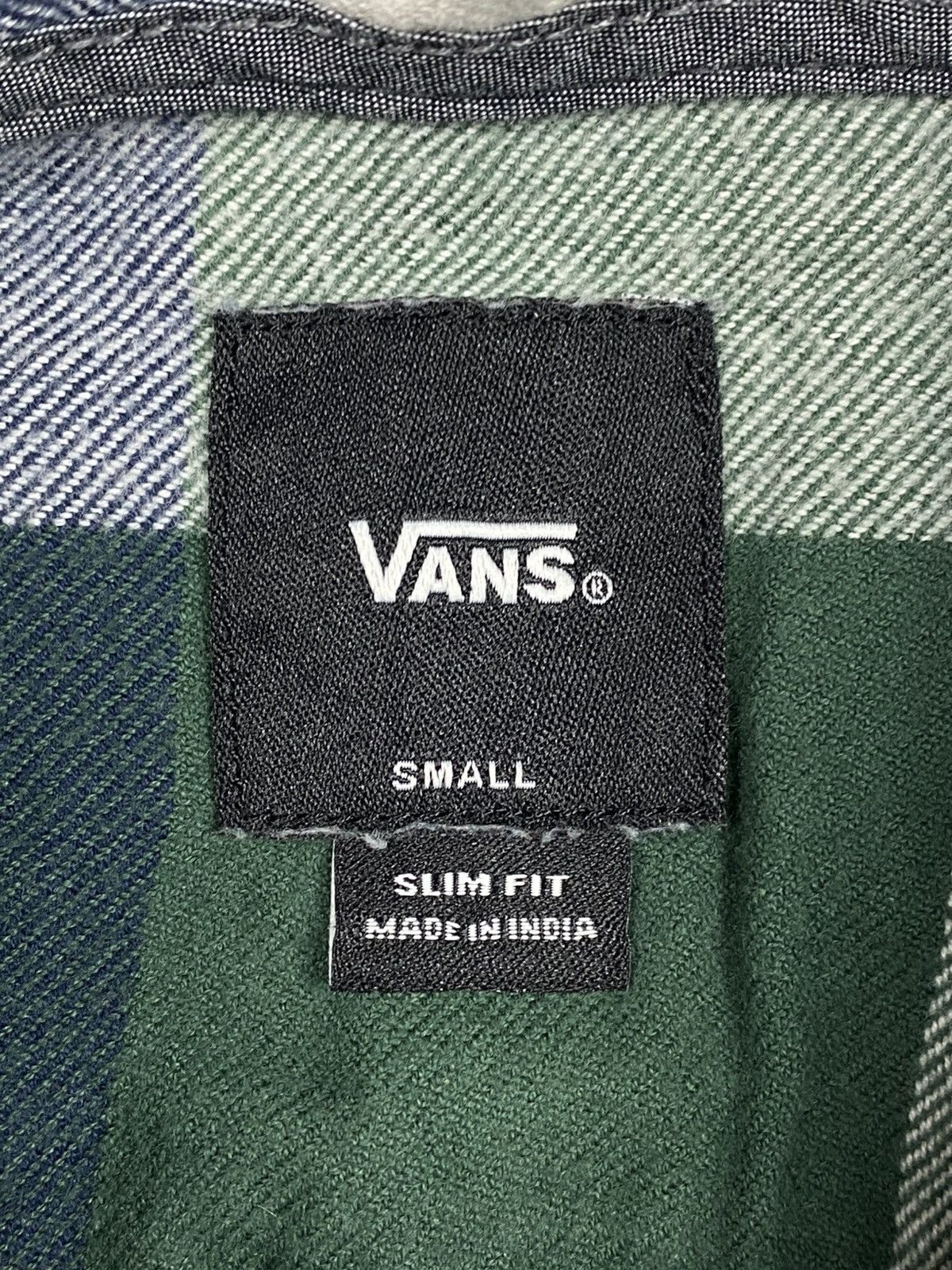 Vans Vans Plaid Flannel Shirt Green Blue Slim Fit Button Up Size US S / EU 44-46 / 1 - 10 Thumbnail