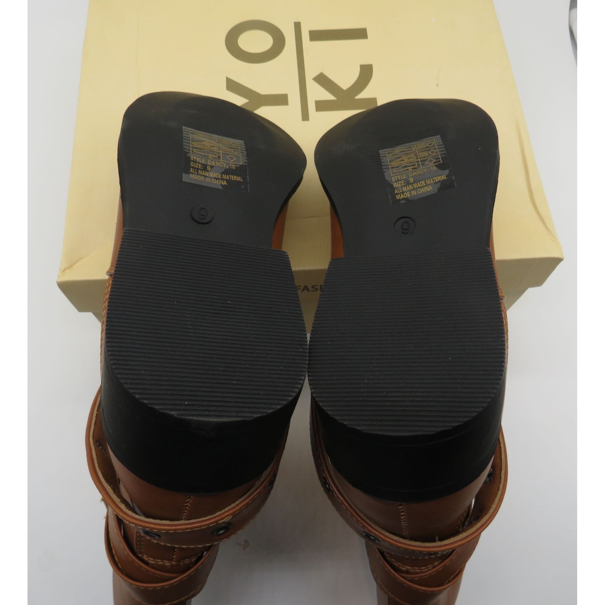Other Yoki Womens Brown Faux Leather Buckled Mid-Calf Boots Size 9 Size US 9 / IT 39 - 2 Thumbnail