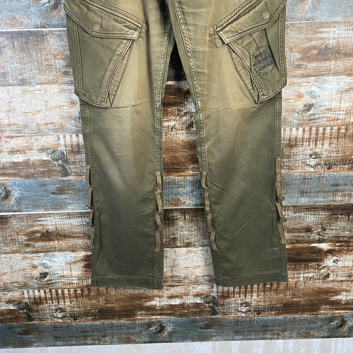 Japanese Brand DL Back Sound Green Cargo Multipocket Pants #C955 Size US 30 / EU 46 - 6 Thumbnail